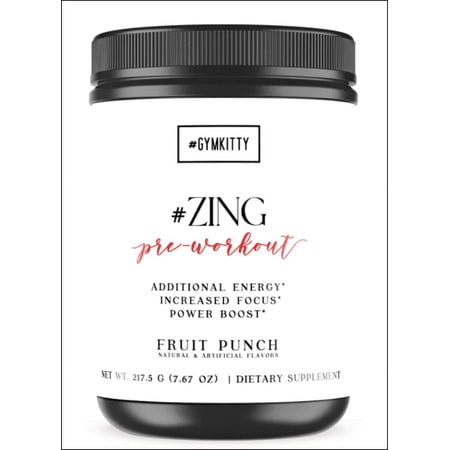 #GYMKITTY, #ZING Pre-Workout Powder, Fruit Punch, 7.67 oz, 30 Servings