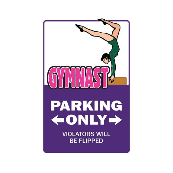 GYMNAST Aluminum Sign parking gymnastics rings uneven parallel horse fitness | Indoor/Outdoor | 10" Tall