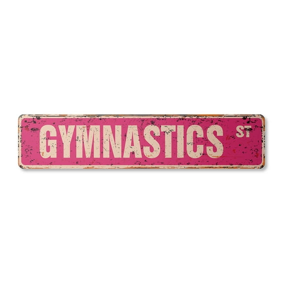 GYMNASTICS Vintage Plastic Street Sign new gymnast leotards PE Physical | Indoor/Outdoor |  36" Wide