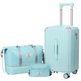 thumbnail image 1 of Gynky Luggage Sets 3 Piece with Duffel Bag 20 in Carry on Luggage Set Hardshell ABS Suitcase with 360° Spinner Wheels for Women Men, Green, 1 of 7