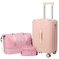 thumbnail image 1 of Gynky Luggage Sets 3 Piece with Duffel Bag 20 in Carry on Luggage Set Hardshell ABS Suitcase with 360° Spinner Wheels for Women Men, Pink, 1 of 7