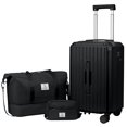 thumbnail image 1 of Gynky Luggage Sets 3 Piece with Duffel Bag 20 in Carry on Luggage Set Hardshell ABS Suitcase with 360° Spinner Wheels for Women Men, Black, 1 of 7