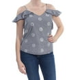 thumbnail image 1 of GYPSIES & MOONDUST Womens Black Cold Shoulder Check Casual Top Juniors XL, 1 of 2