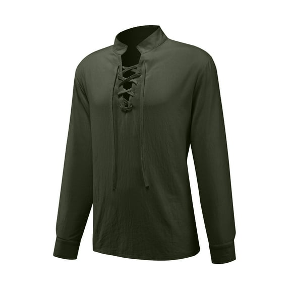 GYQMBT Men's Lace-Up Costume, Vintage Style, Medieval Retro Costume, Medieval Halloween Costume,Green,2XL