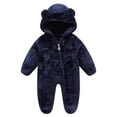 thumbnail image 1 of GYRATEDREAM 0-12M Newborn Baby Snowsuit Bear Hooded One Piece Romper Winter Warm Coat Infant Footie Jumpsuit for Girls Boys, 0-3M, 1 of 7