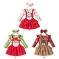 thumbnail image 1 of GYRATEDREAM 0-18Months Christmas Infant Baby Girls Clothes Romper Top Skirt with Headband Outfit 3Pcs Set, 1 of 9