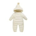 thumbnail image 1 of GYRATEDREAM 0-2T Toddler Baby Girls Boys Zipper Down Jumpsuits Winter Warm Hooded Romper Snowsuit Windproof Outwear, 1 of 3