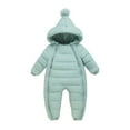 thumbnail image 1 of GYRATEDREAM 0-2T Toddler Baby Girls Boys Zipper Down Jumpsuits Winter Warm Hooded Romper Snowsuit Windproof Outwear, 1 of 3