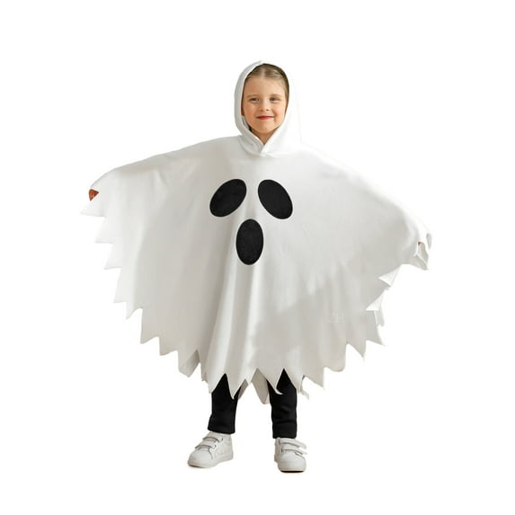 GYRATEDREAM 0-6T Toddler Kid Baby Girls Boys Halloween Costume White Ghost Cape Cloak Fancy Party Cosplay with Hat