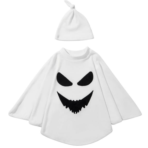 GYRATEDREAM 0-6T Toddler Kid Baby Girls Boys Halloween Costume White Ghost Cape Cloak Fancy Party Cosplay with Hat