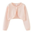 thumbnail image 1 of GYRATEDREAM 1-10 Years Little Girls Cardigan Sweater Long Sleeve Button Closure Cropped Dress Cover Up Kids Bolero Shrug, 1 of 7
