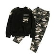 thumbnail image 1 of GYRATEDREAM 1-12T 2PCS Kids Baby Boys Outfit Long Sleeve T-Shirt Cool Tops + Camouflage Pants Fall Winter Outfit Set, 1 of 7