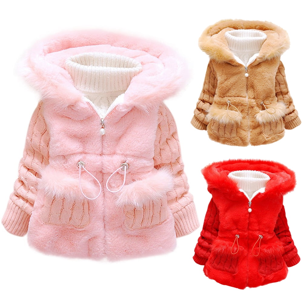 GYRATEDREAM 14T Baby Girls Winter Fleece Coat Kids Snowsuit Jacket