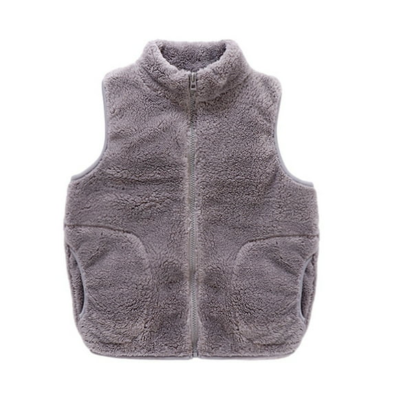 GYRATEDREAM 1-6T Boys Girls Polar Fleece Vest Jacket Ligntweight Cute Cartoon Patterns Coat Zipper Closure Sleeveless Waistcoat