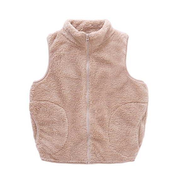 GYRATEDREAM 1-6T Boys Girls Polar Fleece Vest Jacket Ligntweight Cute Cartoon Patterns Coat Zipper Closure Sleeveless Waistcoat