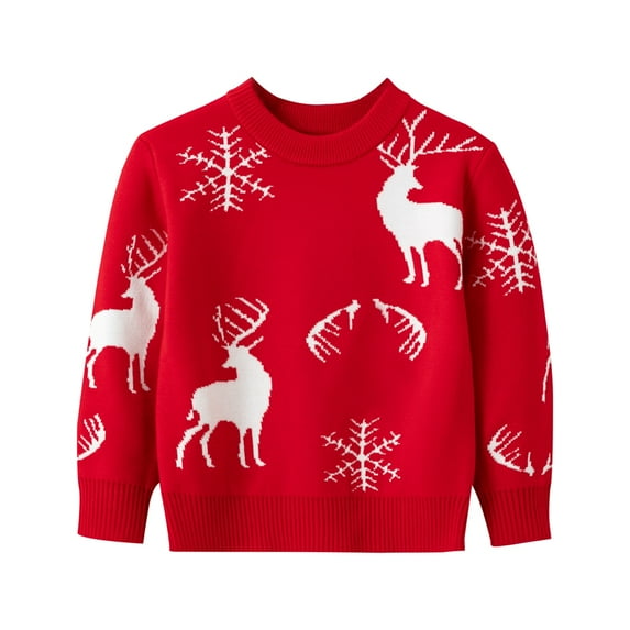 GYRATEDREAM 1-6T Kids Christmas Sweater Xmas Clothes Pullover Sweatshirt Warm Baby Girl Boy Knit Sweater Christmas Sweater Cute