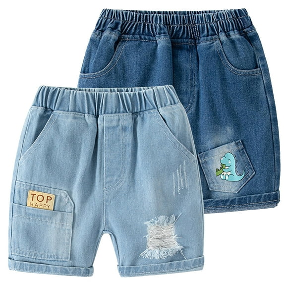 GYRATEDREAM 1-6Y Kids Boys Denim Shorts Toddler Girls Summer Jean Short Baby Elastic Waist Casual Short