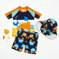 thumbnail image 1 of GYRATEDREAM 1-6Years Swimwear Bathing Suit Short Sleeve Rash Guard with Hat for Kids-Boys Swimsuits Swimwear Set, 1 of 8