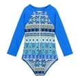 thumbnail image 1 of GYRATEDREAM 1-7T Girls'Long Sleeve Rashguard UPF 50+ One Piece Swimsuit Floral Bathing Suit, 1 of 4