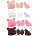thumbnail image 1 of GYRATEDREAM 12 Pieces Newborn Hat Mittens Sock Set No Scratch Gloves Beanie Hat for 0-6Months Infant Boy Girl, 1 of 9