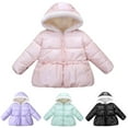thumbnail image 1 of GYRATEDREAM 18M-6T Winter Coats for Toddler Kids Baby Girls Padded Light Puffer Jacket Outerwear Infant Winter Down Jacket with Hoods, 1 of 11