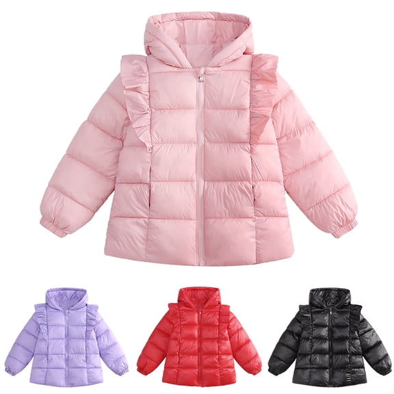 GYRATEDREAM 18M-6T Winter Coats for Toddler Kids Baby Girls Padded Light Puffer Jacket Outerwear Infant Winter Down Jacket with Hoods