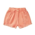 thumbnail image 1 of GYRATEDREAM 2-10 Years Kids Girls Summer Denim Shorts Elastic Waistband Ripped Jean Shorts, 1 of 5