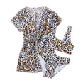 thumbnail image 1 of GYRATEDREAM 2-12 Years Girl's Tropical Print Bikini Bathing Suit with Kimono 3 Piece Floral Swimsuits, 1 of 7