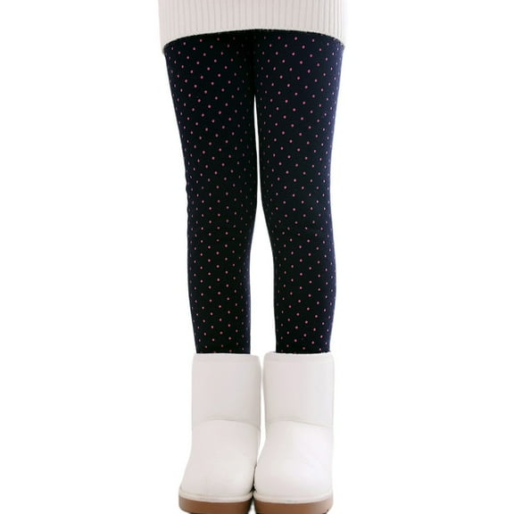 GYRATEDREAM 2-12T Girl Leggings Footless Fleece Lined Warm Winter Leggings Skinny Tights Stretchy Printing Full Length Legging Pants