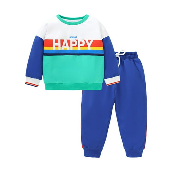GYRATEDREAM 2-7T Toddler Baby Boy Fall Winter Outfits Crewneck Sweatshirt Casual Pants 2Pcs Clothes Set