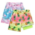 thumbnail image 1 of GYRATEDREAM 2 Pack Boys Swim Trunks with Boxer Brief Liner Boys Swimwear Quick Dry Bathing Suit Toddler Swim Trunks 5-16 Years, 1 of 12