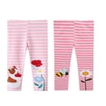 thumbnail image 1 of GYRATEDREAM 2 Pack Girls Toddlers' Leggings Fashion Stretch Pants Comfortable Bottoms Rainbow Horse Embroidery for 2-7T, 1 of 6