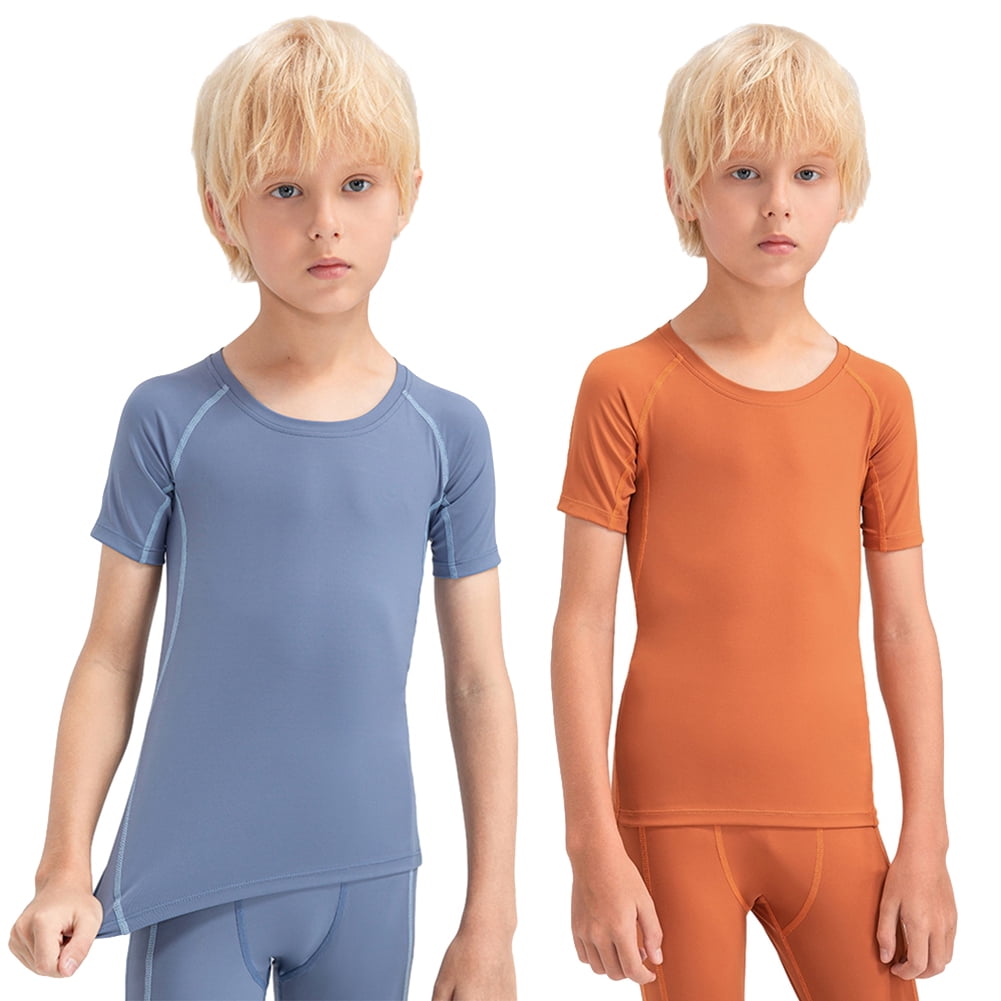 GYRATEDREAM 2 Pack Kids Boy's Compression Shirts Child's