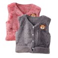 thumbnail image 1 of GYRATEDREAM 2 Pack Toddler Baby Little Boys Girls Fleece Plush Vest Winter Warm Button Outerwear with Pockets 0-6T, 1 of 6