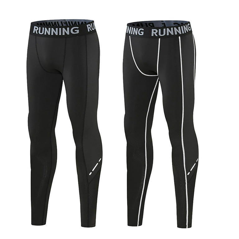 COOLOMG Blue Compression Pants Running Tights Pants & 3/4 Tights