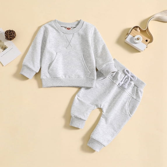 GYRATEDREAM 2PCS Toddler Newborn Baby Boy Outfit Long Sleeve Sweatshirts Pants Clothes Set Infant Boys Fall Winter