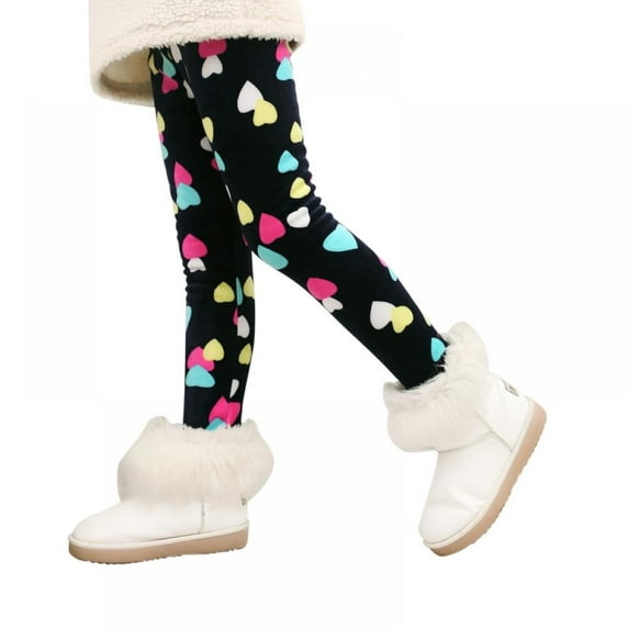 GYRATEDREAM 3-10T Girl Footless Tights Leggings Little and Big Girl Winter Thick Warm Skinny Legging Fleece Lined Stretchy Pants