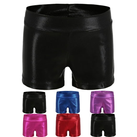 GYRATEDREAM 3-12Y Girls Gymnastics Shorts Kids Sparkle Dance Athletic Short