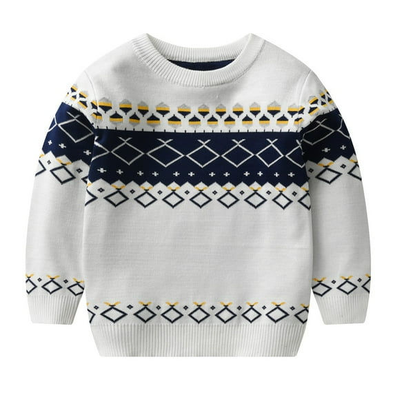 GYRATEDREAM 3-8Y Toddler Boys Knit Sweater Crewneck Cartoon Pullover Sweatshirt Winter Knit Tops