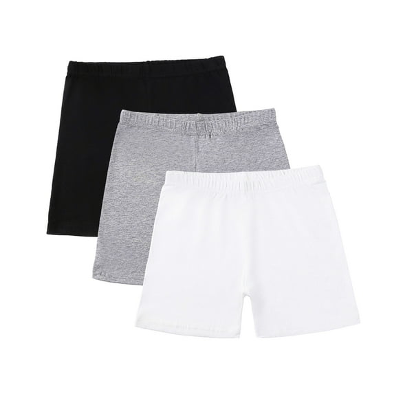GYRATEDREAM 3 Pack Girls Bike Cartwheel Shorts Toddler Soft Under Dress Dance Short Kids Breathable Safety Shorts Multi-Color for 5-14Y