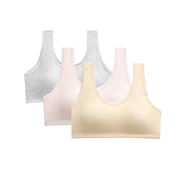 GYRATEDREAM 3 Pack Girls' Cotton Cropped Bra Intimates Girls' Cami Training Bra Girls Sports Bralette for Teen Girls 12-16Y