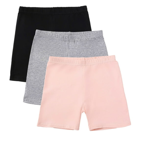 GYRATEDREAM 3 Pack Girls Dance Shorts Breathable Bike Shorts for Sports Play Underdress 2-10T