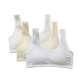 thumbnail image 1 of GYRATEDREAM 3 Pack Girls' Seamless Stretch Sports Bra Cotton Crop Bralette Wireless Elastic Bras for Girls 12-16T, 1 of 9