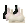 thumbnail image 1 of GYRATEDREAM 3 Pack Girls' Seamless Stretch Sports Bra Cotton Crop Bralette Wireless Elastic Bras for Girls 12-16T, 1 of 9