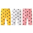 thumbnail image 1 of GYRATEDREAM 3 Pack Girls Toddlers' Leggings Fashion Heart Print Stretch Pants Comfortable Bottoms 1-18 Months, 1 of 10