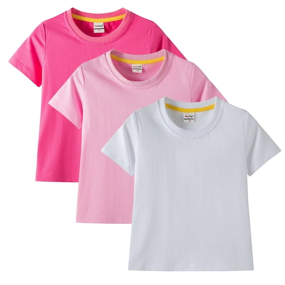 GYRATEDREAM 3 Pack Kids Unisex Short Sleeve Crewneck T-Shirts Top Tee Toddler Cotton T-Shirt 6M-8T