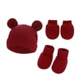 thumbnail image 1 of GYRATEDREAM 3 Pcs Newborn Baby Anti Scratching Gloves + Foot Cover + Hat Set Infant Boys Girls Soft Cotton No Scratch Mittens Socks Cute Turban for 0-6 Months, 1 of 2