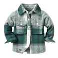 thumbnail image 1 of GYRATEDREAM 3M-7T Boys Girls Flannel Plaid Shirt Jacket Long Sleeve Lapel Button Down Pocketed Shirts Regular Fit Casual Fall Coat, 1 of 7