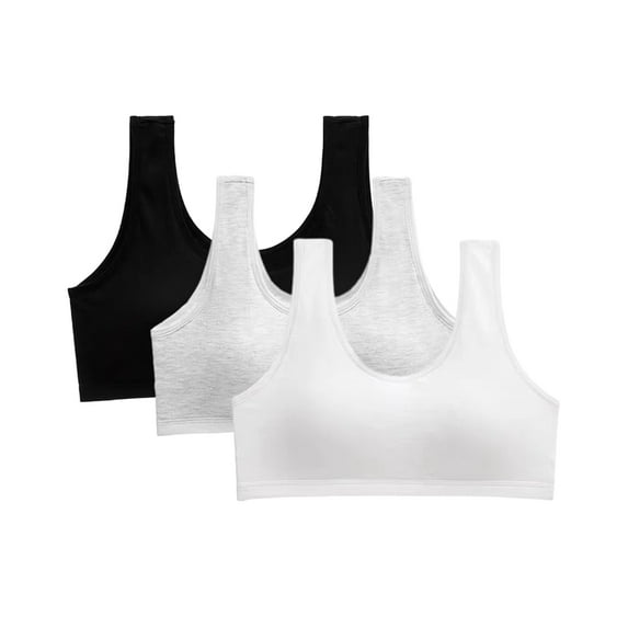 GYRATEDREAM 3 Pack Big Girls' Sports Bra with Breathable Pads Training Bras Seamless Bra for Girls 12-16 Years
