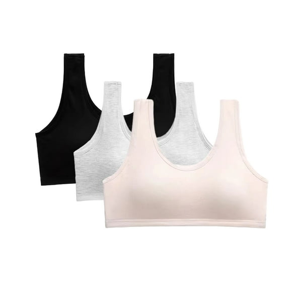 GYRATEDREAM 3 Pack Girls' Cotton Cropped Bra Intimates Girls' Cami Training Bra Girls Sports Bralette for Teen Girls 12-16Y